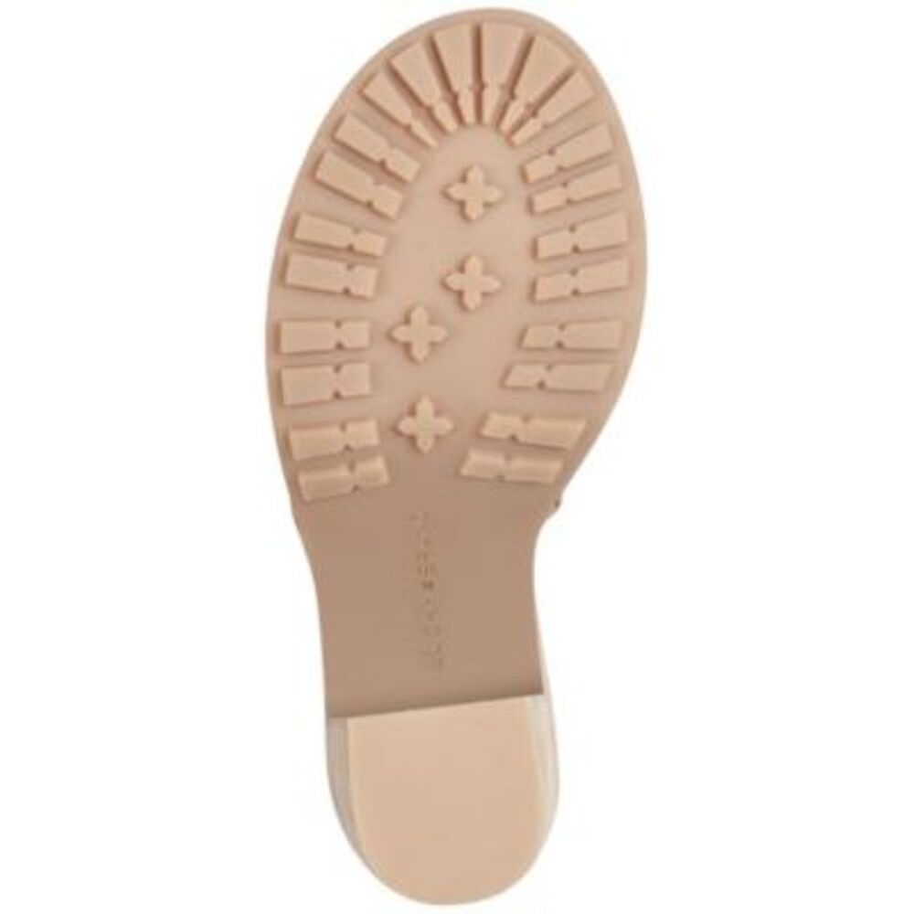 LUCKY BRAND Womens Beige Valka Round Toe Stacked Heel Leather Heeled Sandal 11 M - Picture 4 of 4